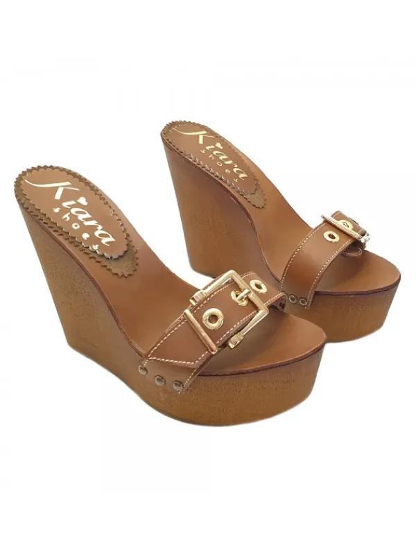 Kiara Shoes ZEPPA IN CON FIBBIA Cuoio Discount
