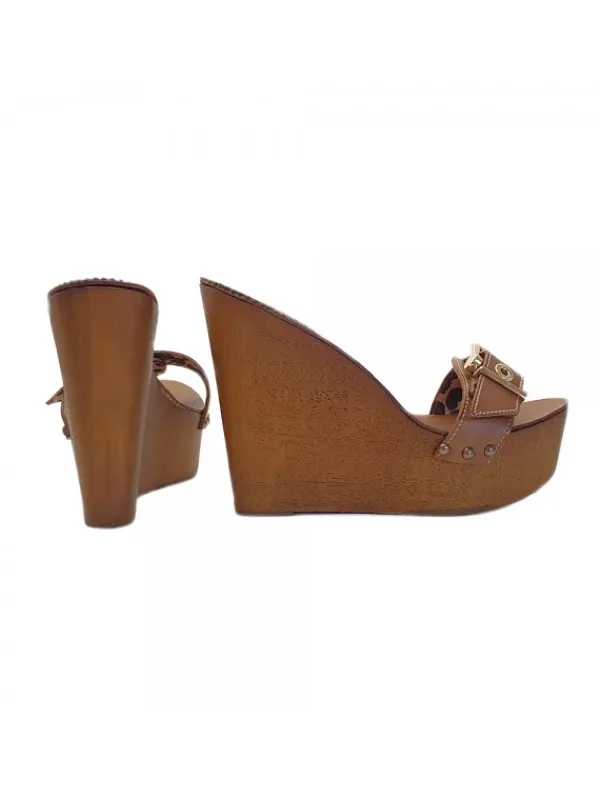 Kiara Shoes ZEPPA IN CON FIBBIA Cuoio Discount
