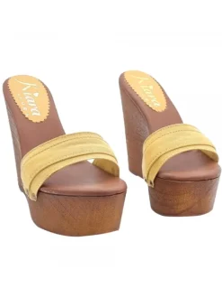 Kiara Shoes ZEPPA CON TACCO 13 CM Ocra Sale