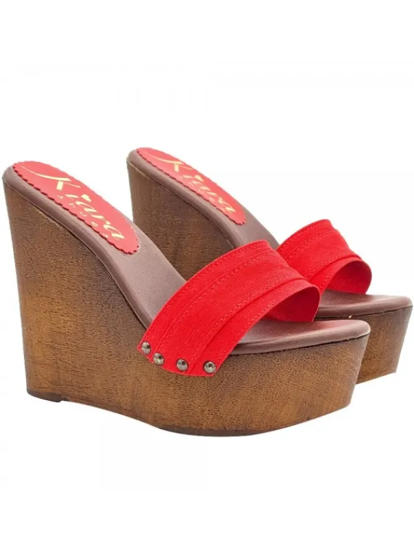 Kiara Shoes ZEPPA ROSSA CON TACCO 13 CM Rosso New