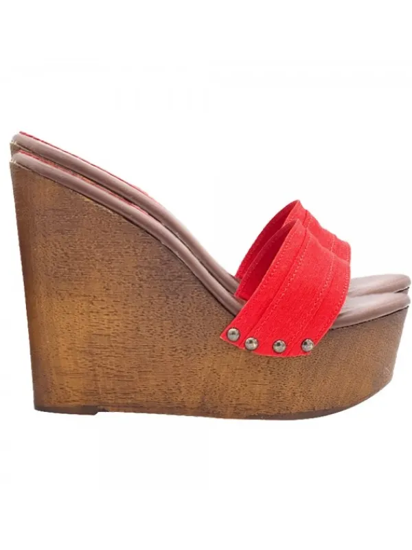 Kiara Shoes ZEPPA ROSSA CON TACCO 13 CM Rosso New