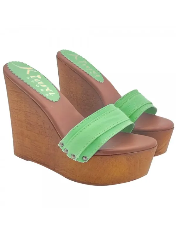 Kiara Shoes ZEPPA CON TACCO 13 CM Verde Hot