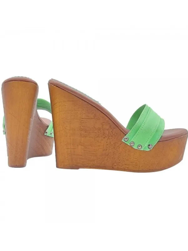Kiara Shoes ZEPPA CON TACCO 13 CM Verde Hot