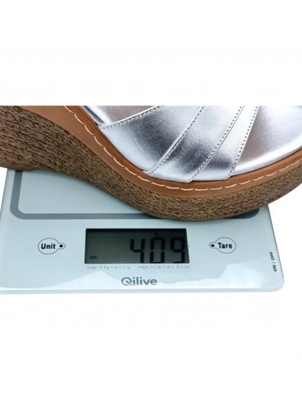 Kiara Shoes ZEPPE IN PELLE CON... Argento Clearance