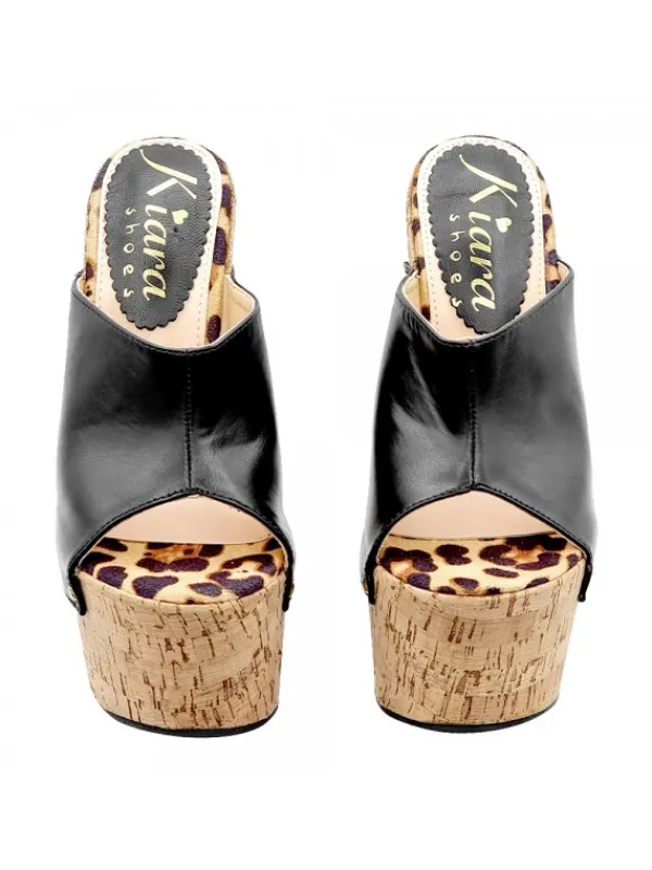 Kiara Shoes ZEPPE NERE IN SUGHERO CON... Nero Clearance