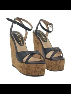 Kiara Shoes ZOCCOLI A ZEPPA IN SUGHERO... Nero Sale