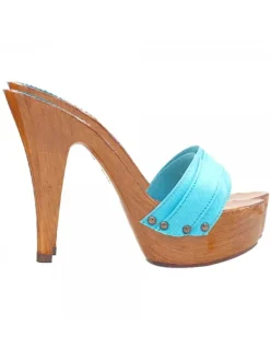 Kiara Shoes ZOCCOLI ALTI COLOR Turchese Sale