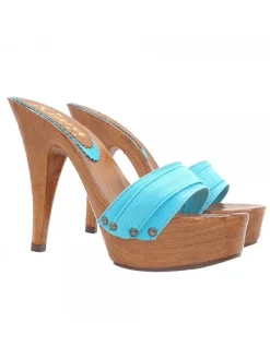 Kiara Shoes ZOCCOLI ALTI COLOR Turchese Sale