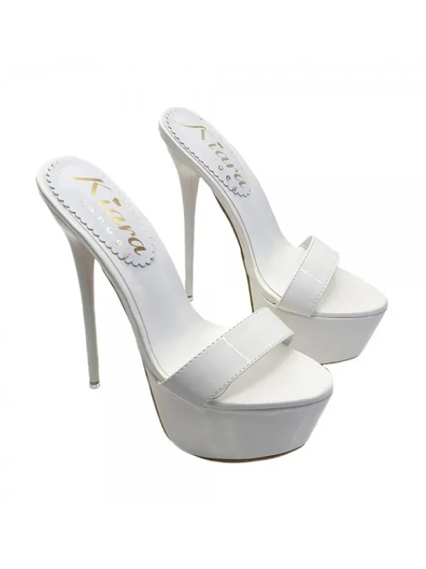 Kiara Shoes ZOCCOLI ALTISSIMI IN... BIANCO Sale