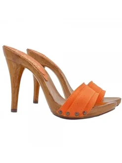 Kiara Shoes ZOCCOLI ARANCIONI CON TACCO... Arancione Discount