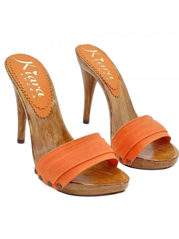 Kiara Shoes ZOCCOLI ARANCIONI CON TACCO... Arancione Discount