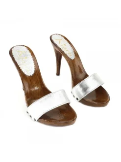 Kiara Shoes ZOCCOLI IN PELLE Argento Sale