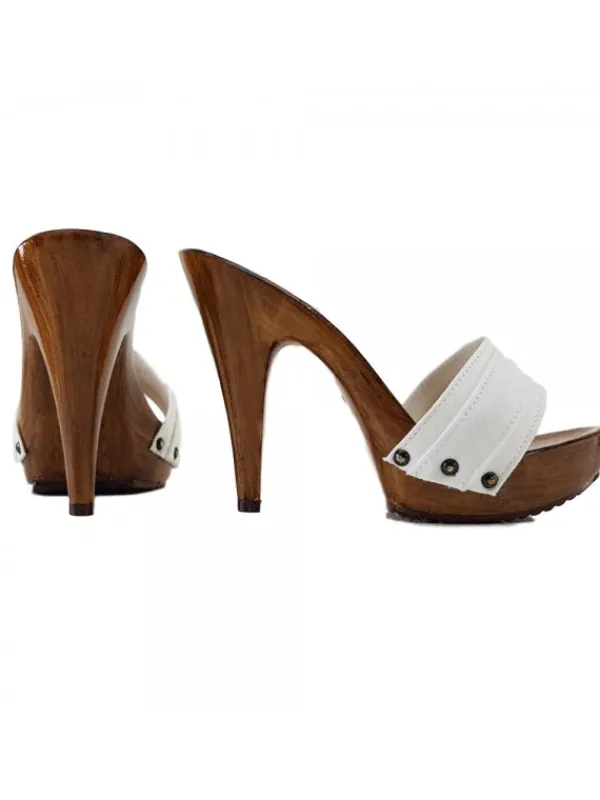 Kiara Shoes Zoccoli Artigianali... BIANCO
