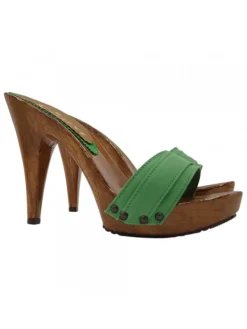 Kiara Shoes Zoccoli Artigianali con... Verde Discount