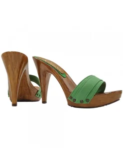 Kiara Shoes Zoccoli Artigianali con... Verde Discount