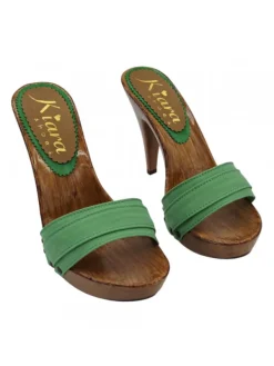 Kiara Shoes Zoccoli Artigianali con... Verde Discount