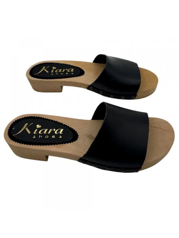 Kiara Shoes Zoccoli artigianali in vero... Nero Online