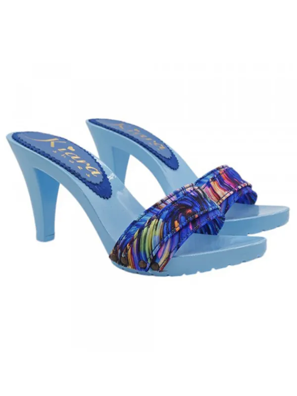 Kiara Shoes Zoccoli azzurri con tacco 9... Clearance