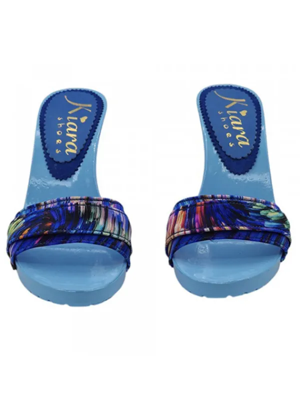 Kiara Shoes Zoccoli azzurri con tacco 9... Clearance