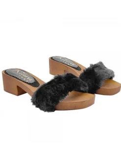 Kiara Shoes ZOCCOLI BASSI CON PELLICCIA... Nero Hot