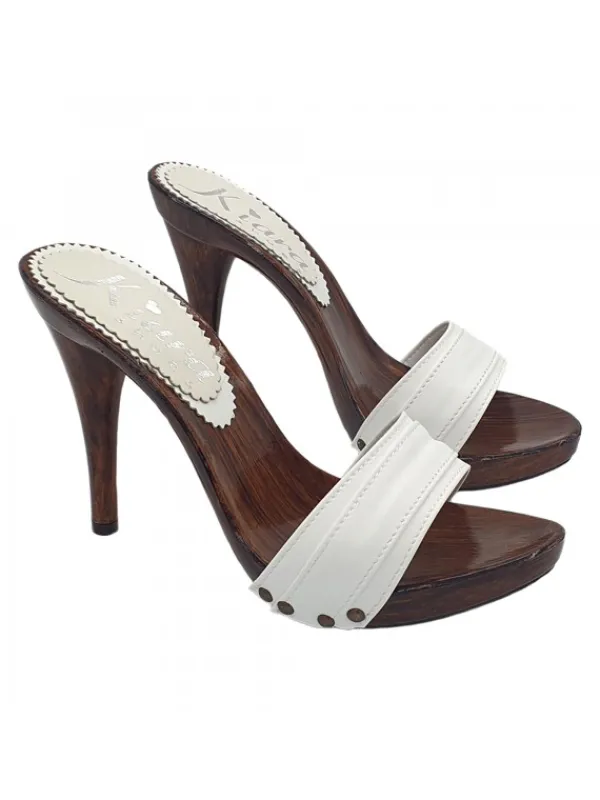 Kiara Shoes ZOCCOLI BIANCHI CON TACCO 12 BIANCO Online