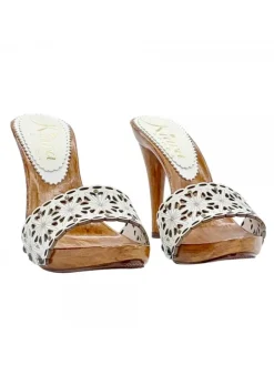 Kiara Shoes ZOCCOLI BIANCHI LASERATI IN... BIANCO Online