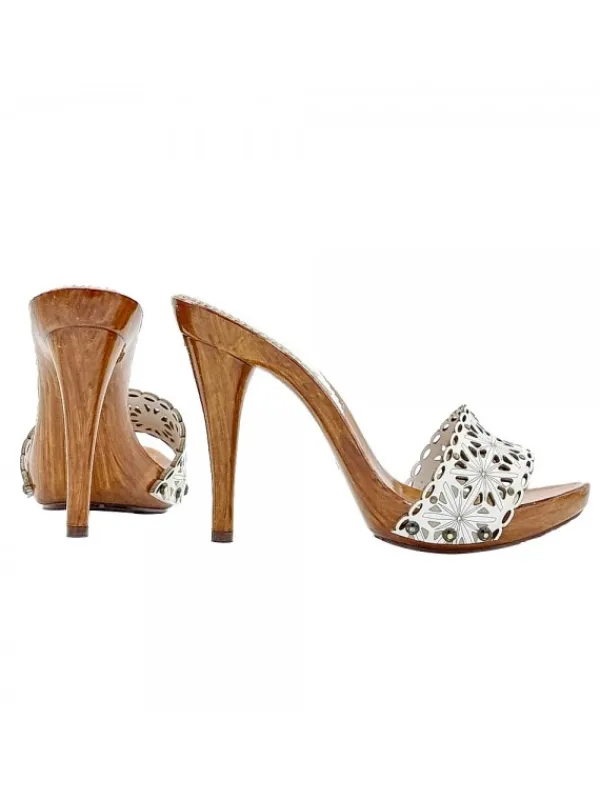 Kiara Shoes ZOCCOLI BIANCHI LASERATI IN... BIANCO Online
