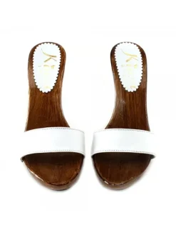 Kiara Shoes ZOCCOLI IN PELLE BIANCO Discount