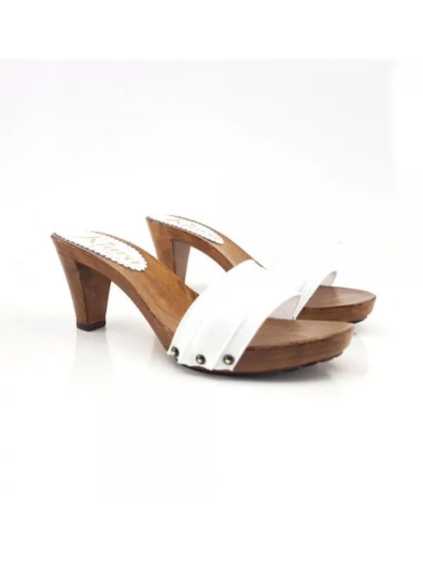 Kiara Shoes ZOCCOLI TACCO COMODO BIANCO Best
