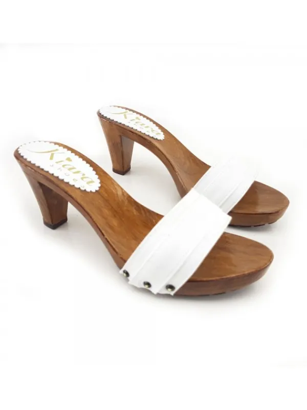 Kiara Shoes ZOCCOLI TACCO COMODO BIANCO Best