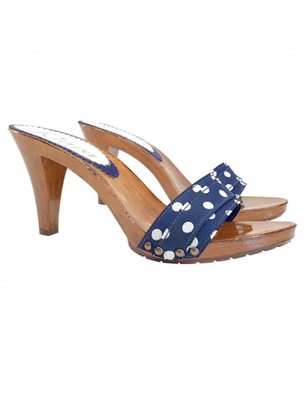Kiara Shoes ZOCCOLI BLU A POIS TACCO 9 Online