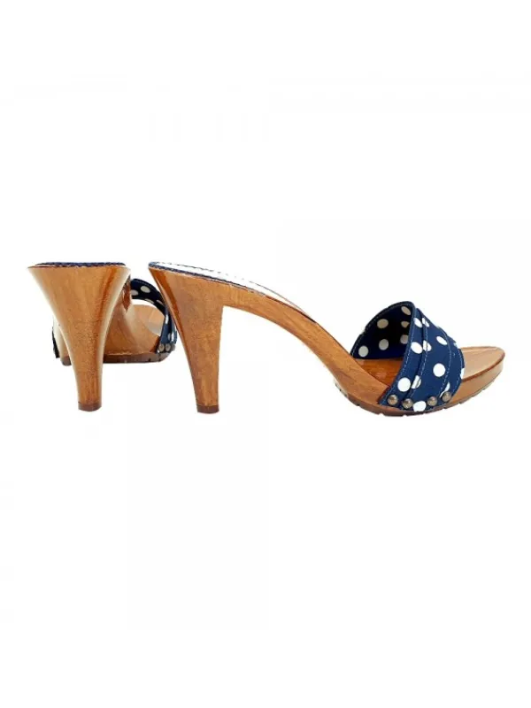 Kiara Shoes ZOCCOLI BLU A POIS TACCO 9 Online