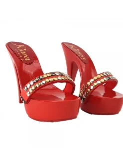 Kiara Shoes ZOCCOLI BORCHIATI LACCATI... Rosso Discount