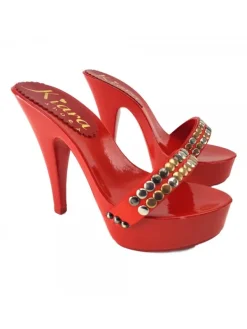 Kiara Shoes ZOCCOLI BORCHIATI LACCATI... Rosso Discount