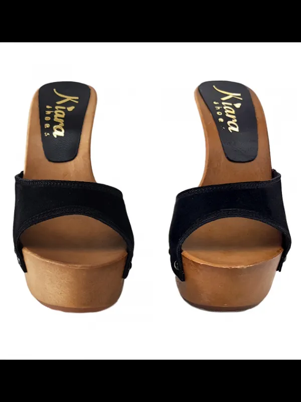 Kiara Shoes ZOCCOLI CAMOSCIO TACCO... Nero Discount