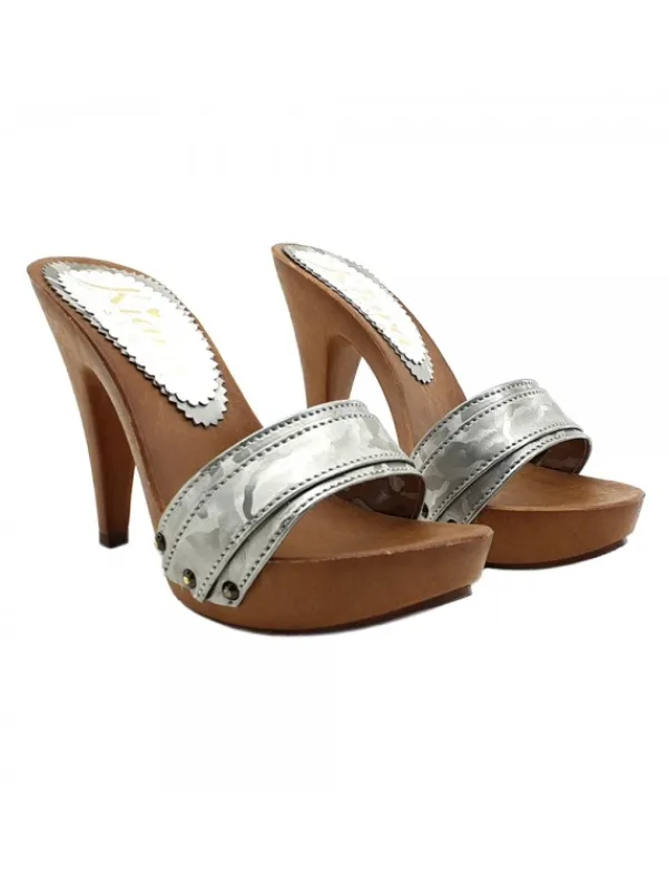 Kiara Shoes ZOCCOLI CAMOUFLAGE ... Argento Clearance