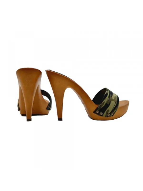 Kiara Shoes ZOCCOLI CAMOUFLAGE-Tacco 11 cm Discount