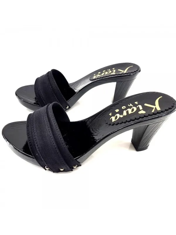 Kiara Shoes ZOCCOLI COMODI NERI Nero Outlet