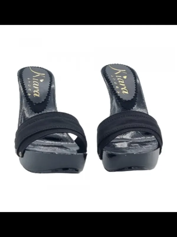 Kiara Shoes ZOCCOLI COMODI NERI LACCATI... Nero Sale