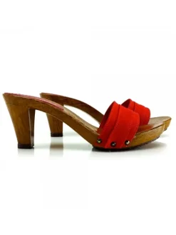 Kiara Shoes ZOCCOLI COMODI ROSSI TACCO 8 Rosso New