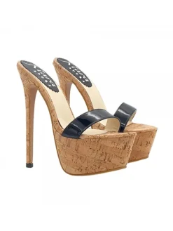 Kiara Shoes ZOCCOLI CON BASE IN SUGHERO... Nero Best