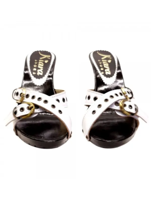 Kiara Shoes ZOCCOLI CON BASE NERA E... BIANCO Sale