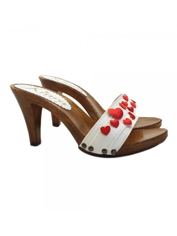 Kiara Shoes ZOCCOLI CON CUORI LIMITED... BIANCO Sale