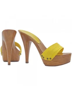 Kiara Shoes Zoccoli con Doppia Fascia... Giallo