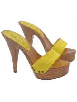 Kiara Shoes Zoccoli con Doppia Fascia... Giallo