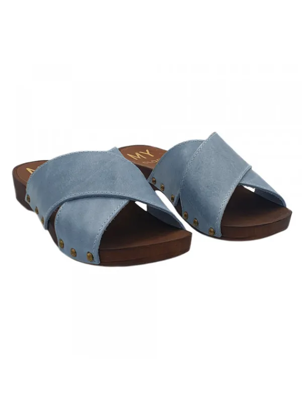 Kiara Shoes ZOCCOLI CON FASCE... Azzurro Outlet