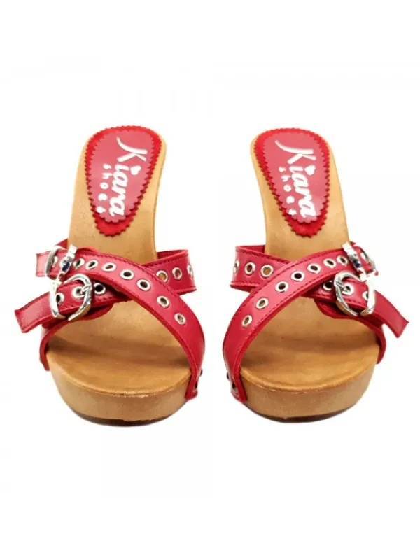 Kiara Shoes ZOCCOLI CON FASCE ROSSE E... Rosso