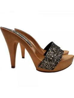 Kiara Shoes ZOCCOLI CON FASCIA GLITTERATA Nero Hot
