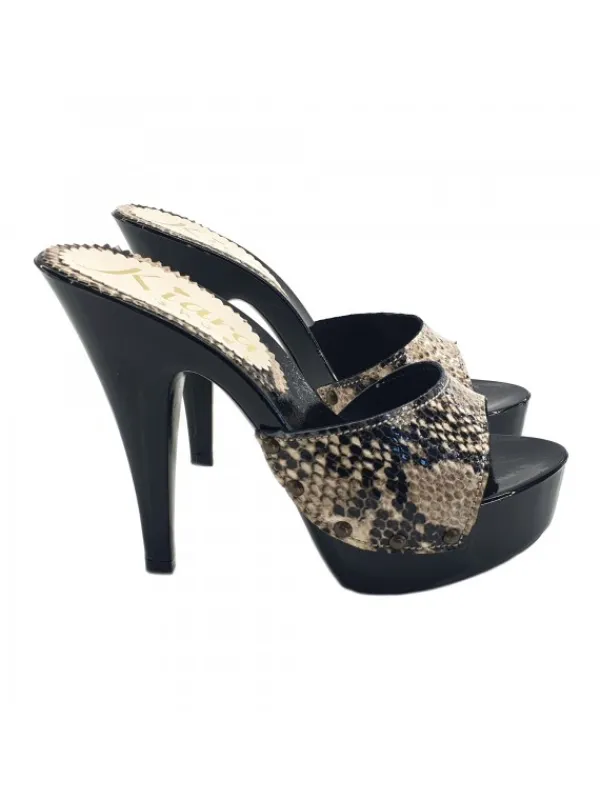 Kiara Shoes ZOCCOLI CON FASCIA IN PELLE... Nero Hot