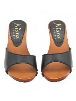 Kiara Shoes ZOCCOLI CON FASCIA IN PELLE... Nero New